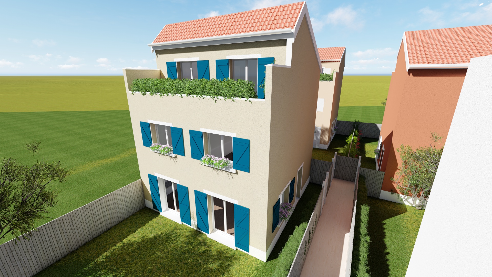 Concept BIM d'une maison à trois étages
